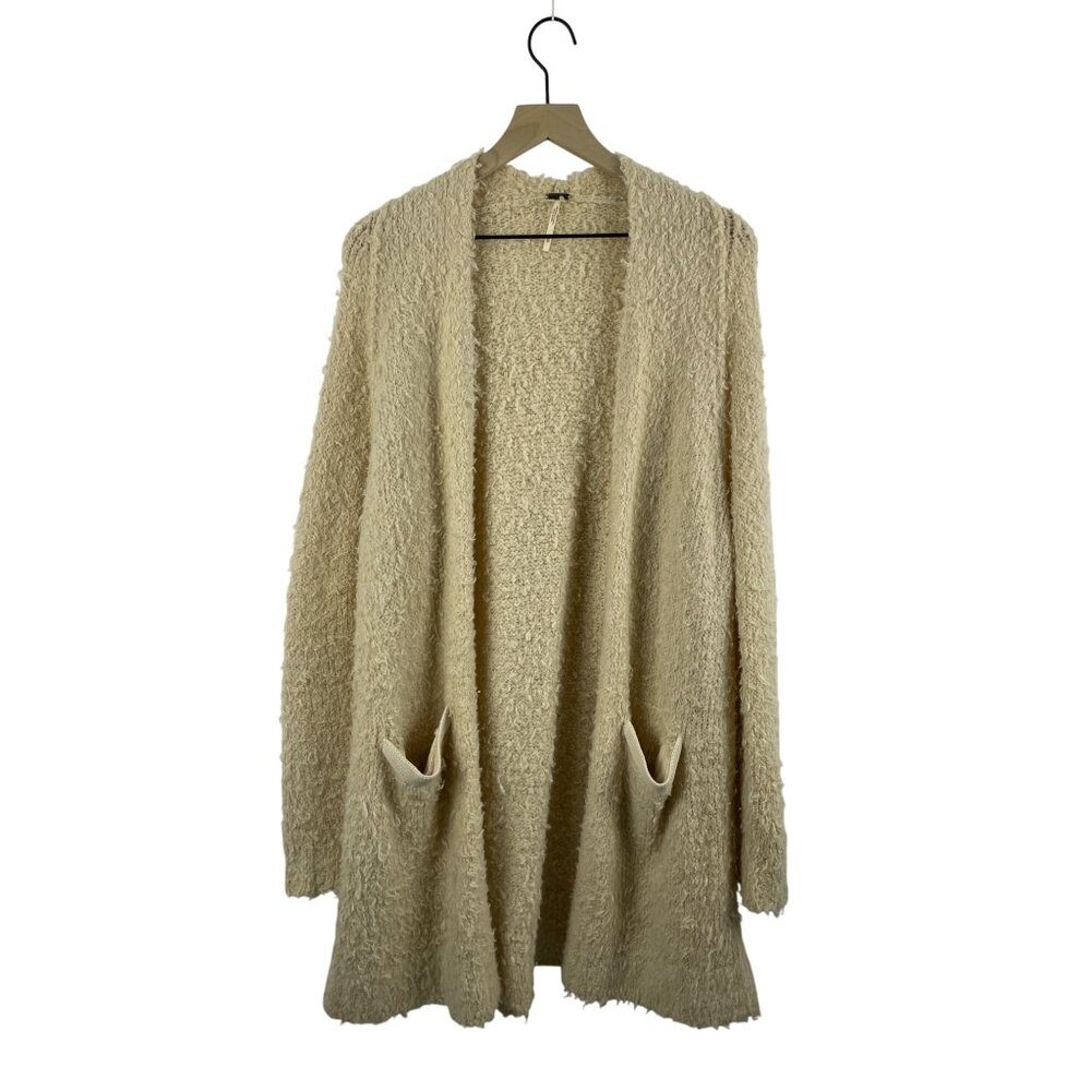 Free People Womens XS Once in a Lifetime Wool Oversized Long Open Front Cardigan